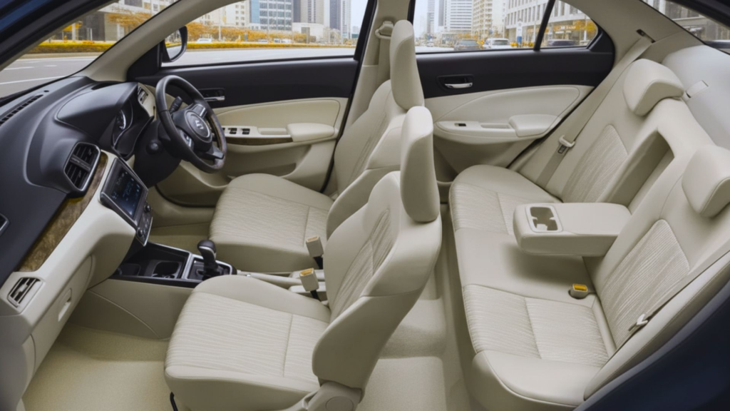 Maruti Suzuki Dzire interior cabin and seats