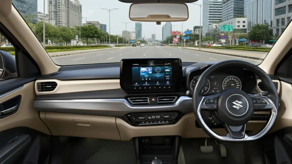 Maruti Suzuki Dzire dashboard infotainment display
