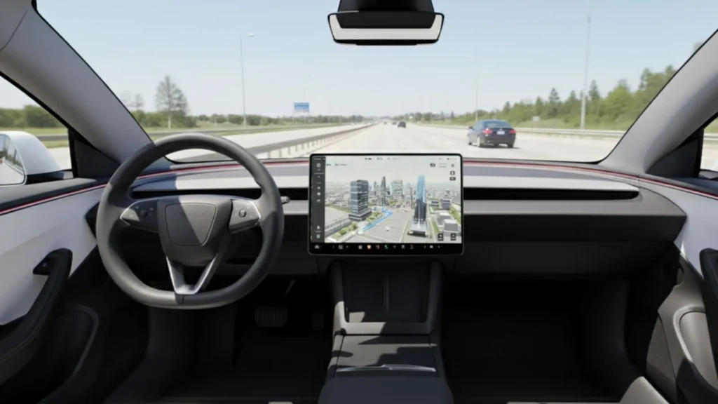 Tesla Model Y Juniper dashboard touchscreen display