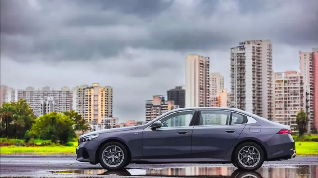 BMW 5 Series sleek side with sporty stance