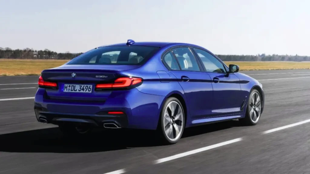 BMW 5 Series rear view showcasing taillights