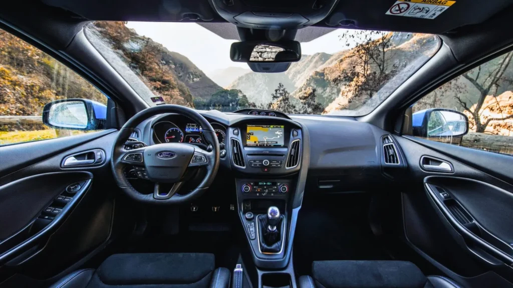 High-quality Ford Focus RS dashboard layout with touchscreen display