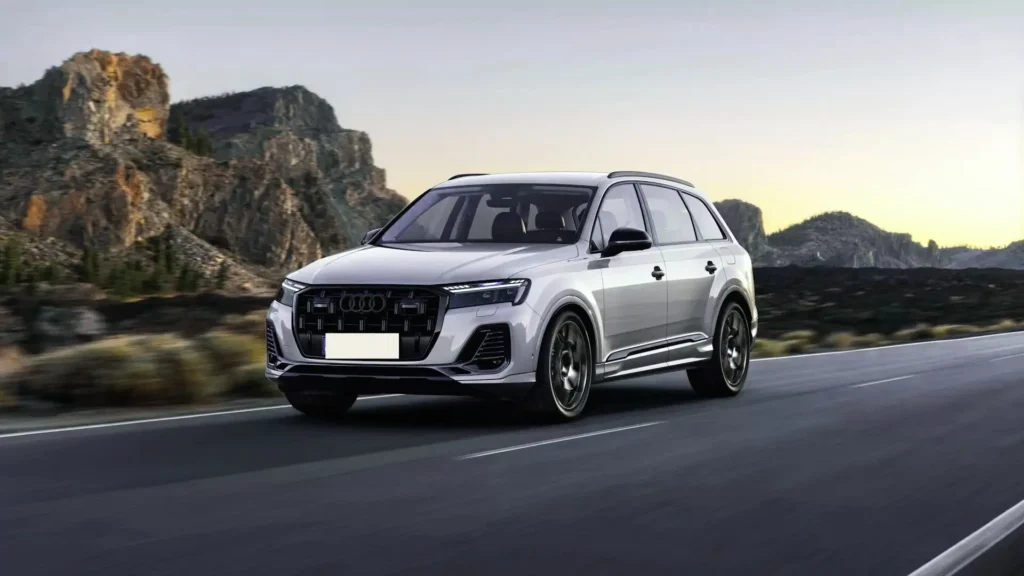front view of 2025 Audi Q7 with LED headlights