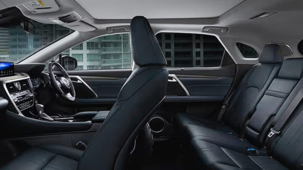 Luxury interior of 2024 Lexus RX 350 with premium leather seating.