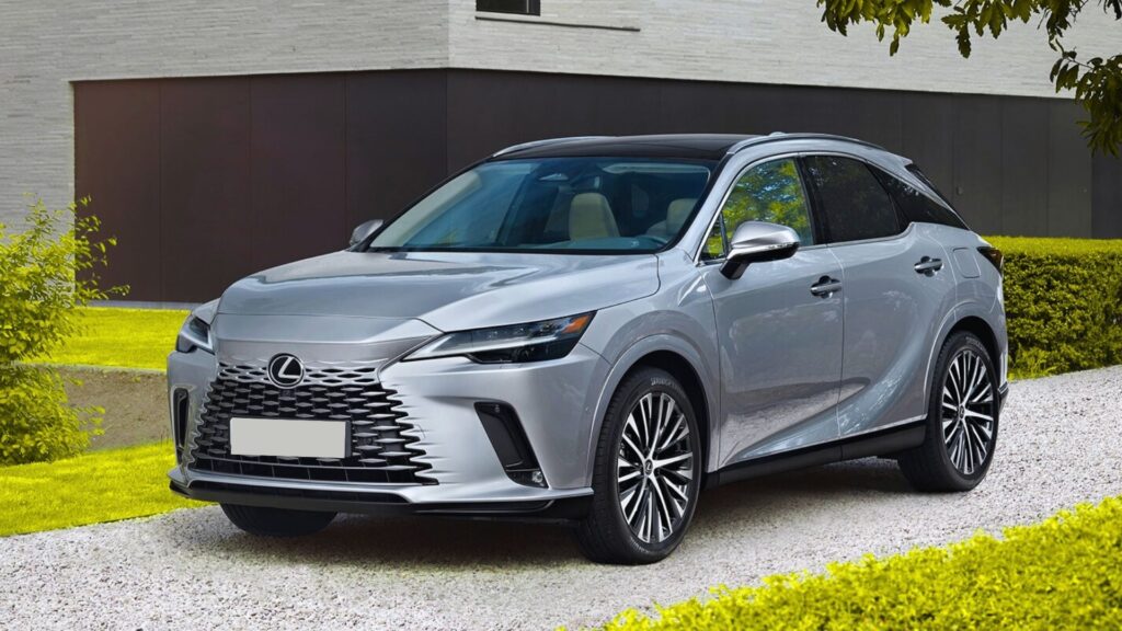 2024 Lexus RX 350 front view showcasing bold spindle grille design