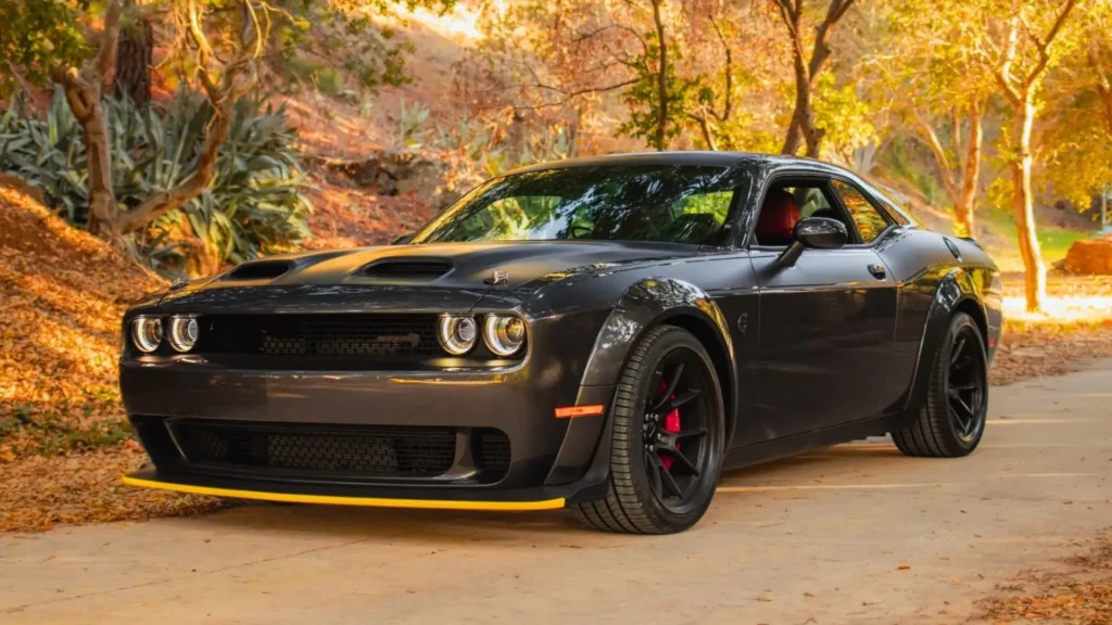 Front view of 2023 Dodge Challenger with aggressive styling