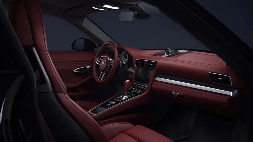 Porsche 911 Turbo S interior with luxury leather and digital cockpit