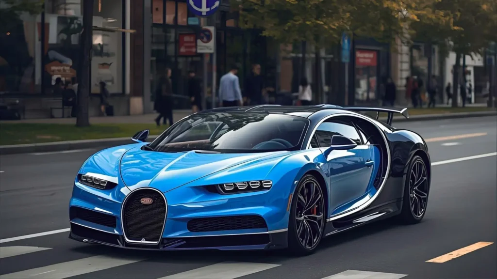 Bugatti Chiron hypercar exterior with aerodynamic design