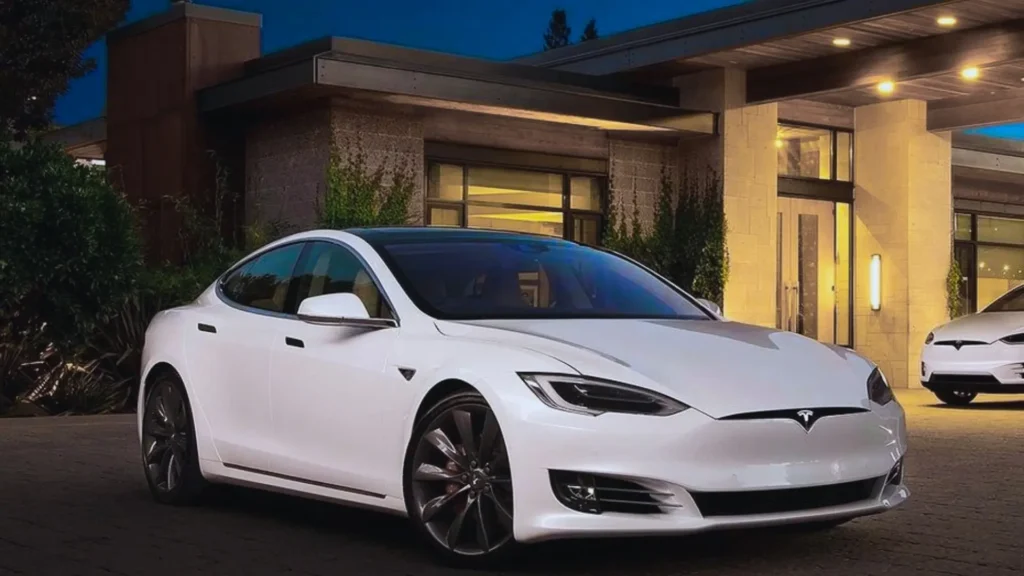 Front view of 2024 Tesla Model S with sleek aerodynamic styling