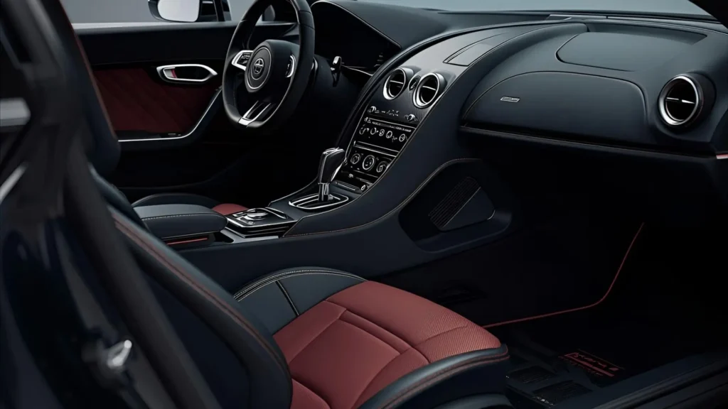 Bugatti Chiron interior with luxury leather and advanced cockpit