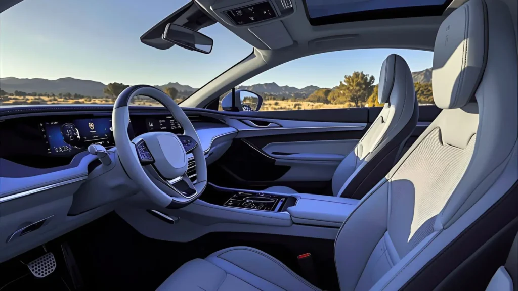 Lucid Air Sapphire interior dashboard with digital display and luxury design