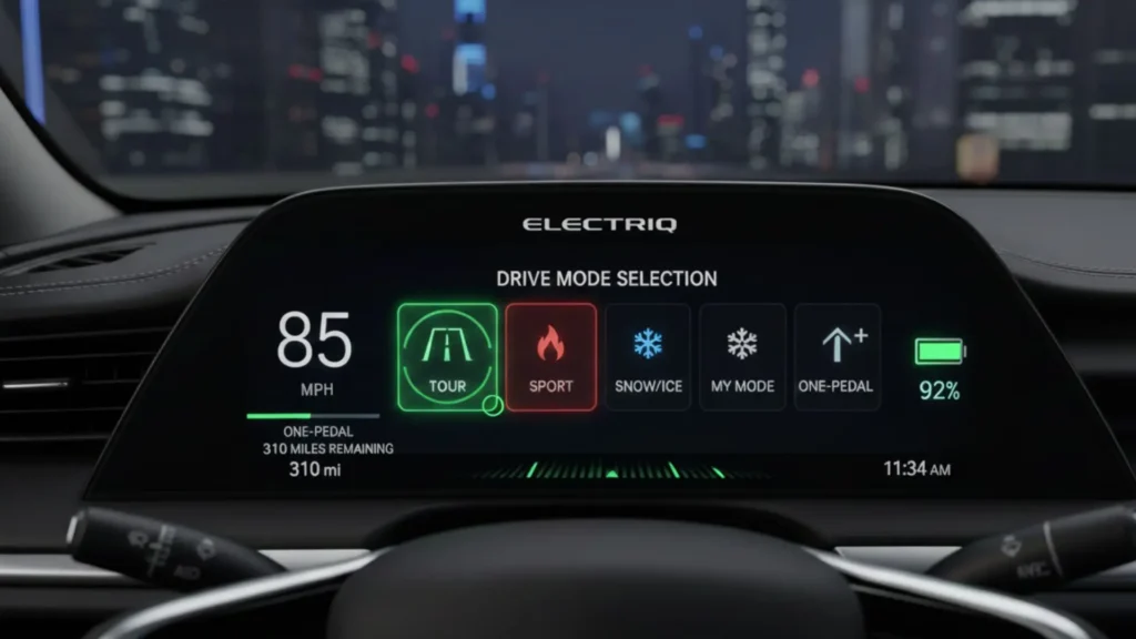Cadillac Lyriq efficiency in different driving modes