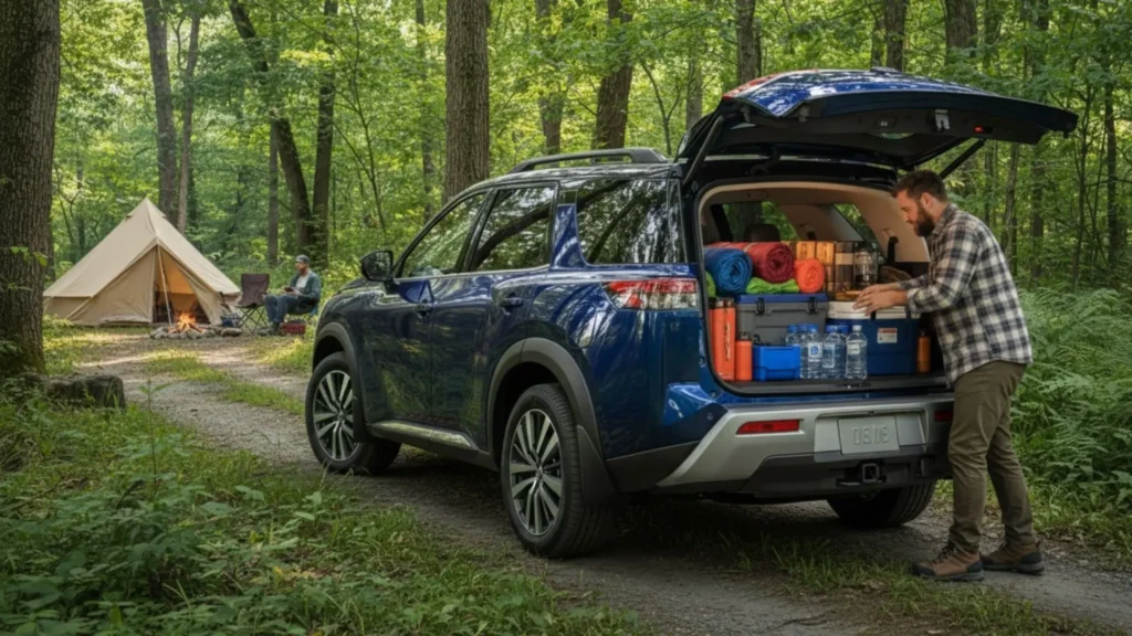 2024 Pathfinder cargo space third row up