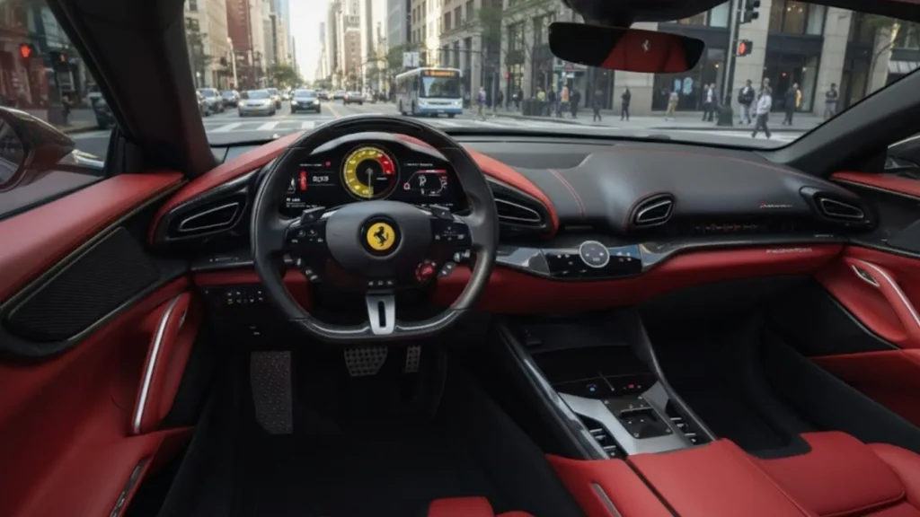 Ferrari Purosangue interior with luxury cabin
