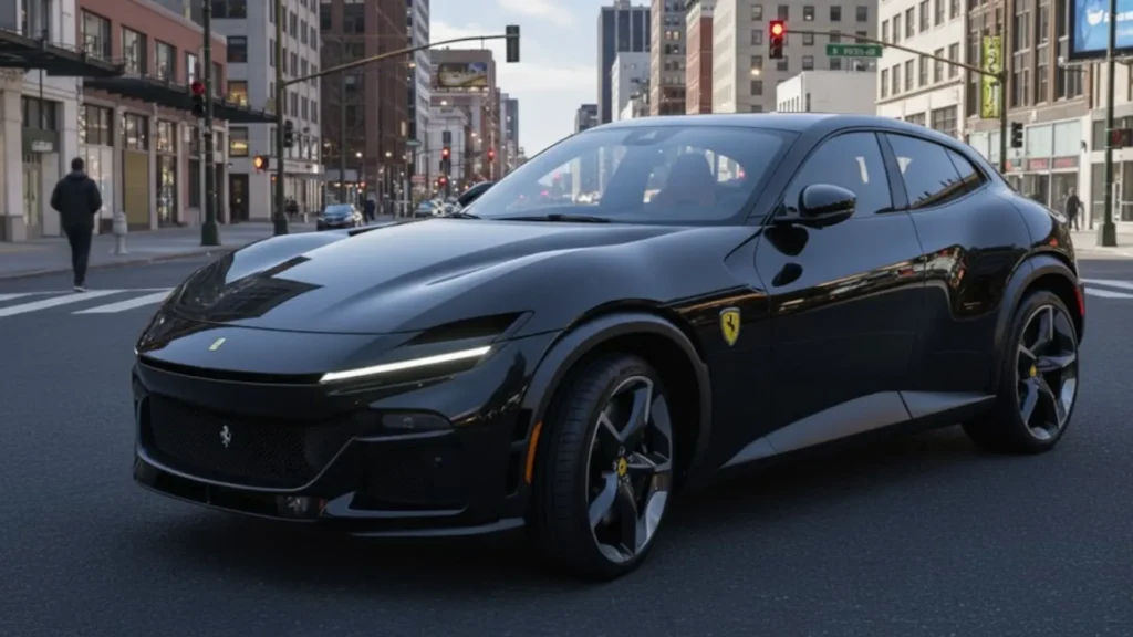 Front view of Ferrari Purosangue bold styling